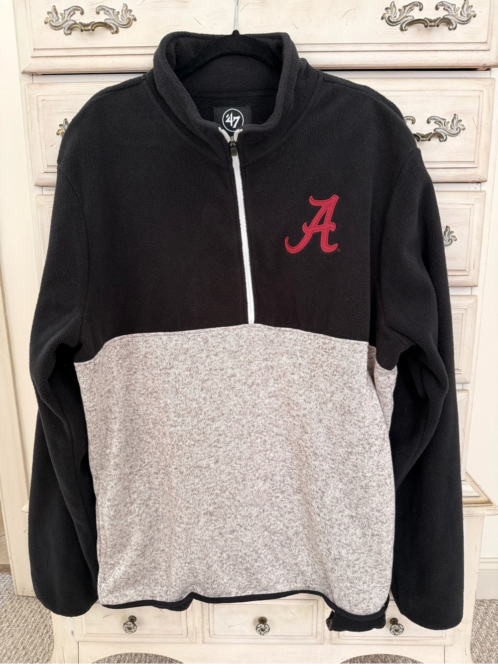 '47 Men's Alabama Quarter-Zip Fleece Pullover - Black/Gray